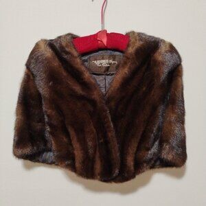 Vintage Mink Fur Shawl/ Cape with hook closure